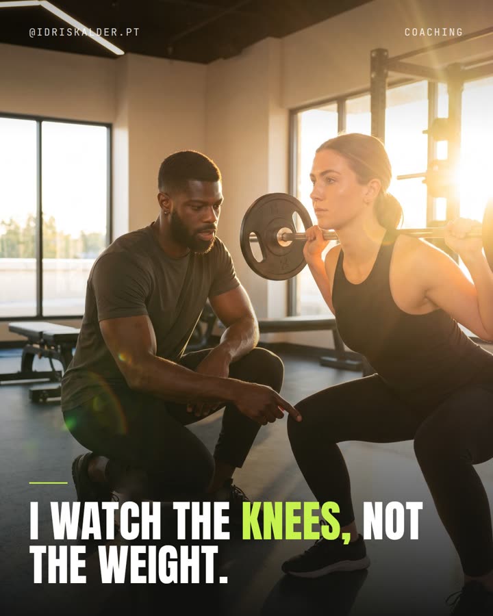 I watch the knees, not the weight.