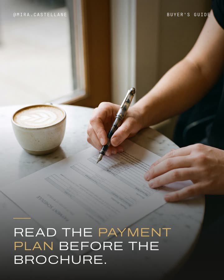 Read the payment plan before the brochure.