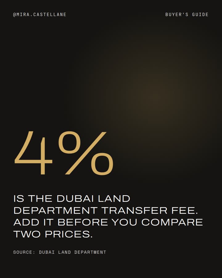 4% is the Dubai Land Department transfer fee