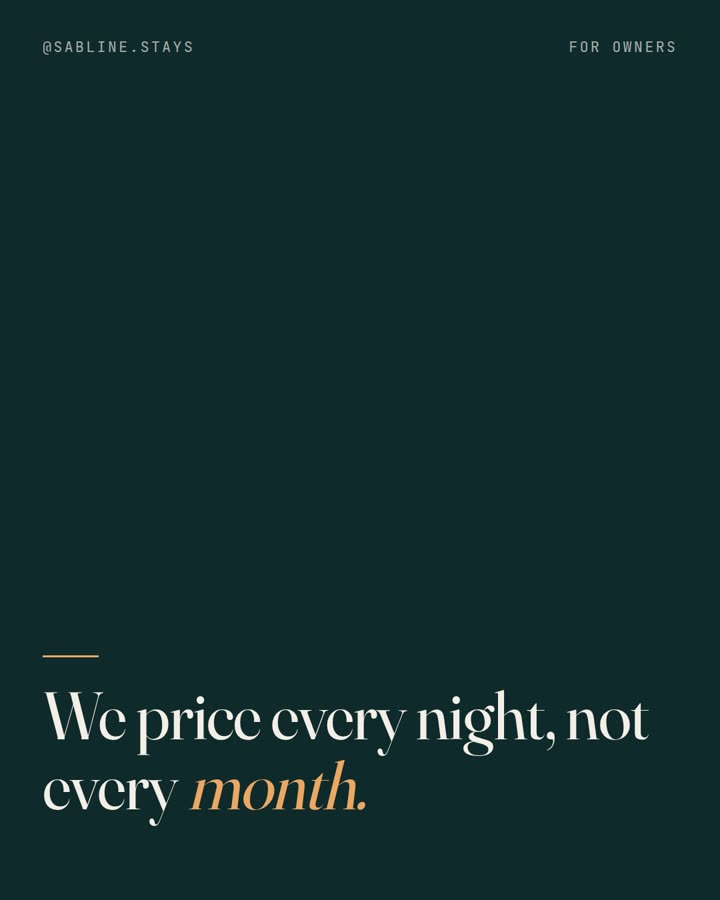 We price every night, not every month.