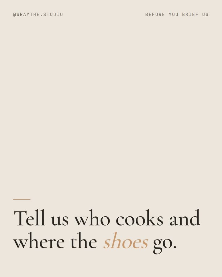 Tell us who cooks and where the shoes go.