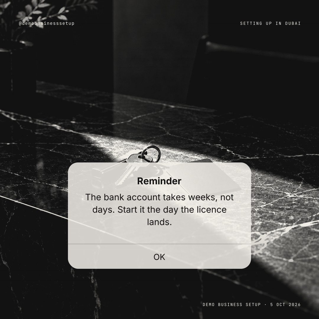Opening the company bank account
